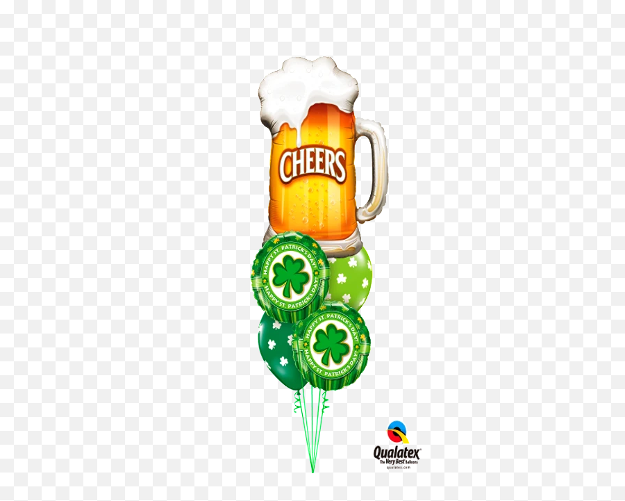 Cheers Itu0027s St Pattyu0027s Day Bouquet 1 Large Foil 2 Foil 2 Latex - Beer Balloons Png Emoji,Cheers Emoticon