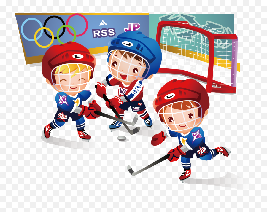 Olympic Games Clipart Child - Ice Hockey Players Cartoon Ice Hockey Cartoon Emoji,Ice Skate Emoji