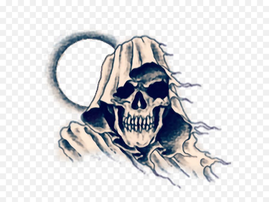 Dead Skull Hoodie Cold Death Sticker - Drawing Grim Reaper Tattoo Emoji,Dead Skull Emoji