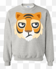 Bored Tiger Face Emoji Sweatshirt - Volvo C30 T Shirt,Bored Face Emoji