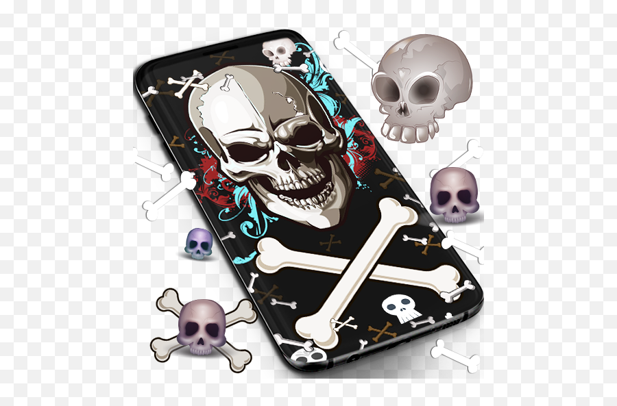 Skull Live Wallpaper - Skull Emoji,Skull And Bones Emoji