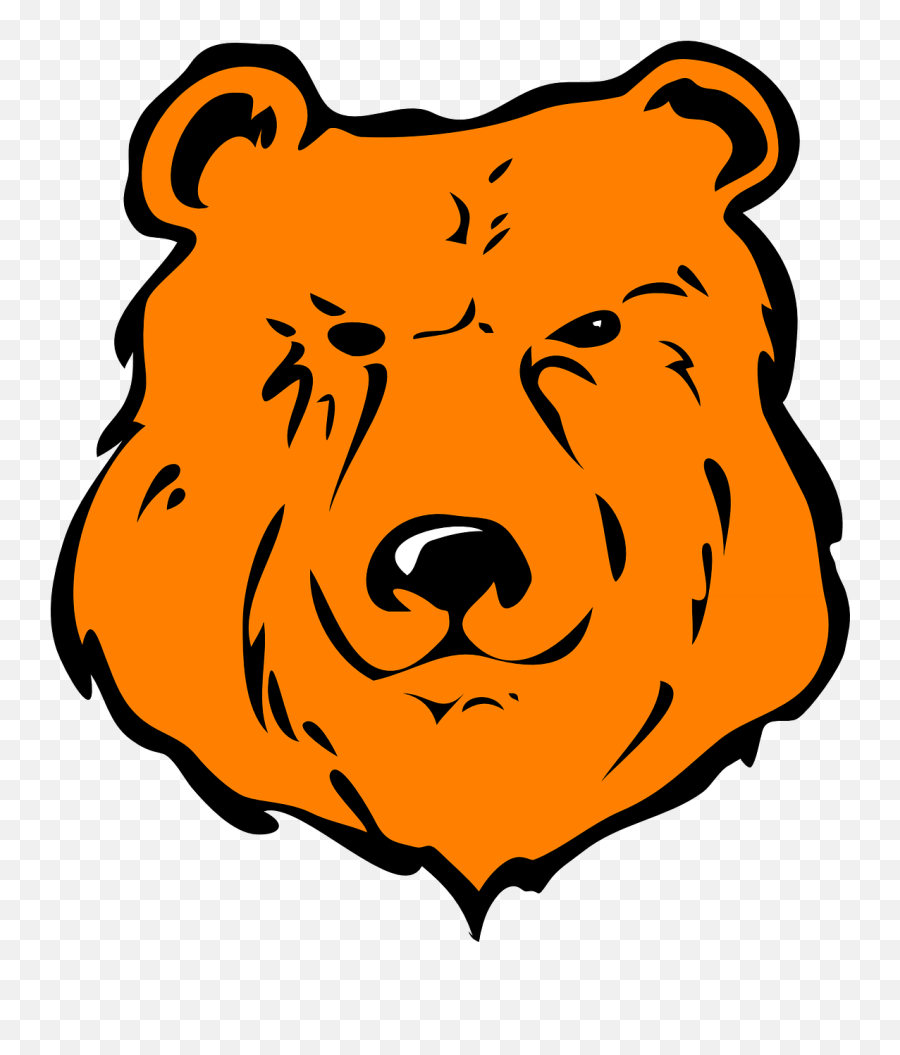 Orange Bear Animal Head Mammal - Bear Face Clip Art Black And White Emoji,Gummy Bear Emoji