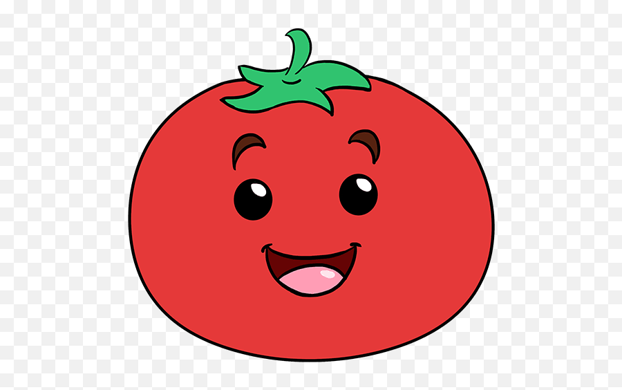 Really Easy Drawing Tutorial - Easy Drawing Of A Tomato Emoji,Find The Emoji Tomato