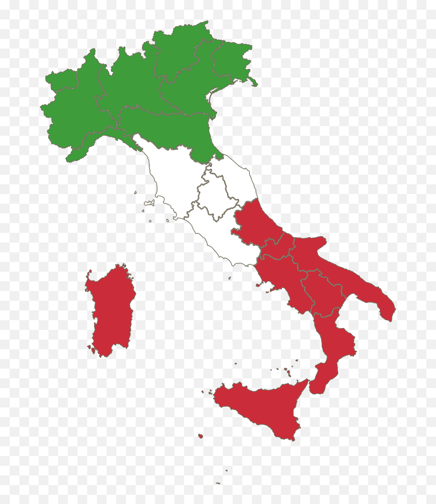 Flag Map Of Italy With Regions - Shape Of Italy Map Emoji,Italy Flag Emoji