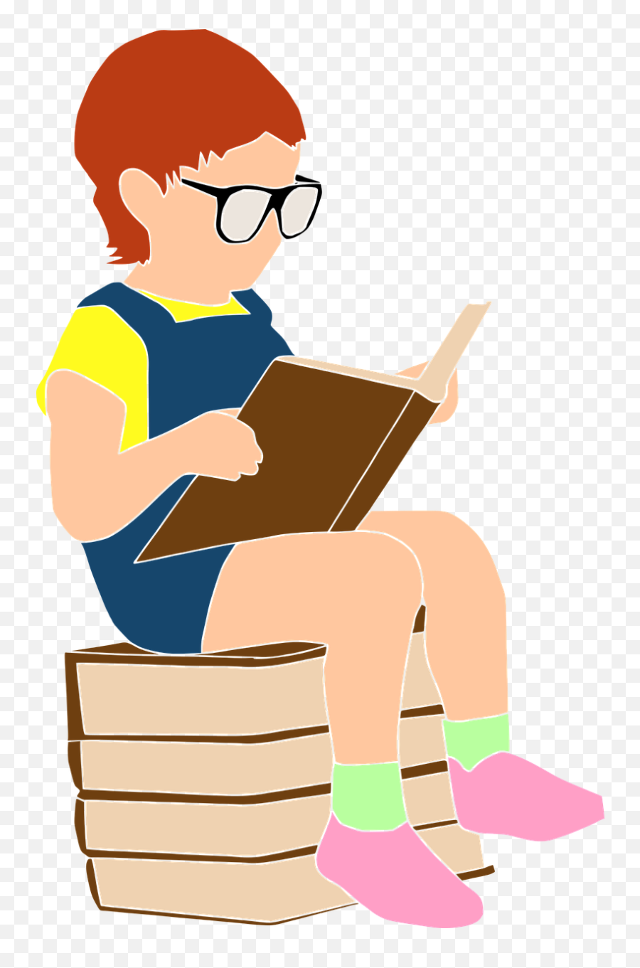 Child Reading Book Girls Education - Reading And Reflecting On Texts Emoji,Stack Of Books Emoji