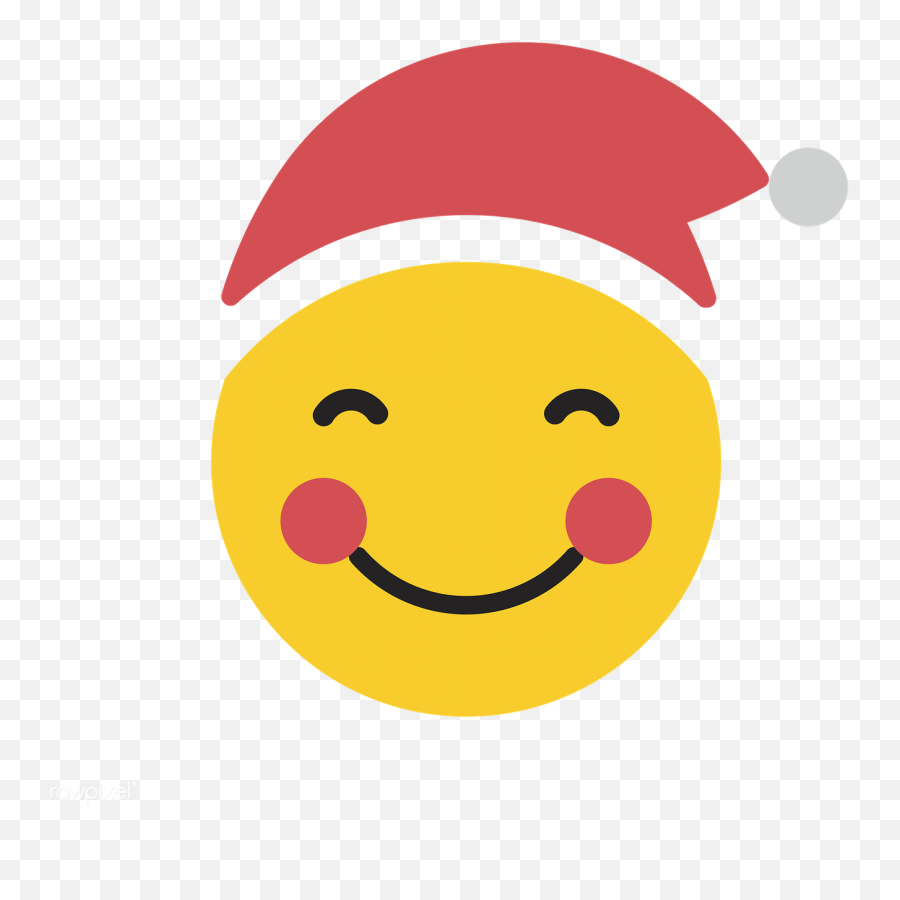 Download Premium Png Of Round Yellow Santa Slightly Smiling Emoticon On - Santa Smiley Face Transparent Background Emoji,Santa Emoji