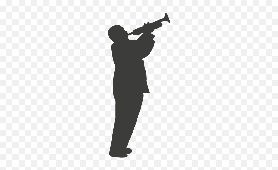 Playing Trumpet Transparent Png - Trumpet Player Silhouette Png Emoji,Trumpet Emoticon