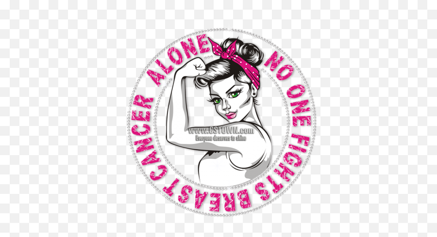 No One Fights Breast Cancer Alone Custom Heat Transfer - Cstown No One Fights Alone Breast Cancer Emoji,Breast Emoji