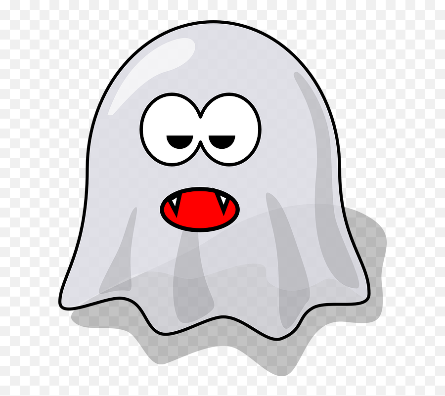 Ghost Dracula Teeth - Cartoon Ghost Emoji,Ghost Emoticon