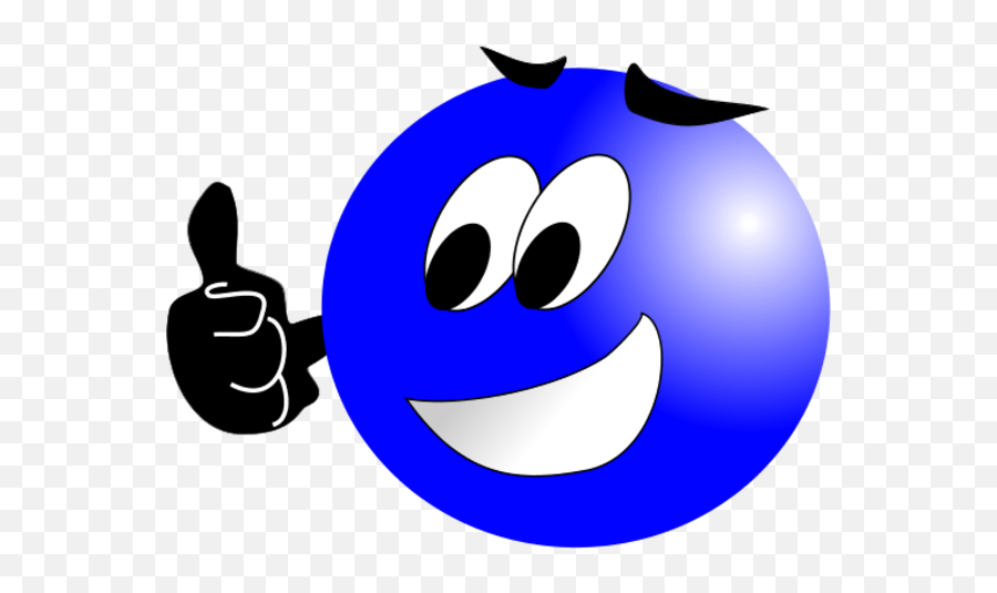Smiley Face Making Thumbs Up - Blue Smiley Face Png Emoji,Punk Emoji