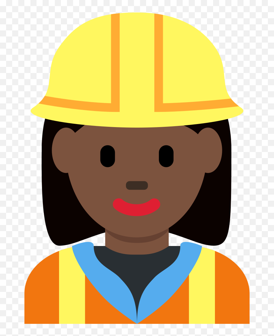 Twemoji2 1f477 - Black Woman Construction Workers Emoji,R Emoji