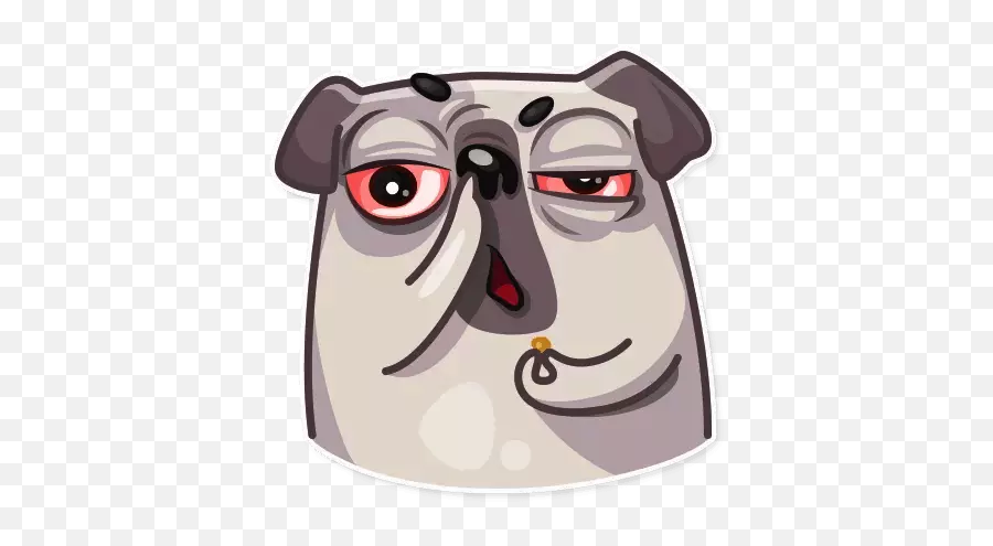 Doug The Angry Pug Emoji Calaamadaha - Cartoon,Pug Emoji