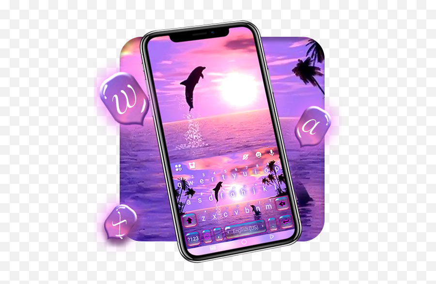Sunset Sea Dolphin Keyboard Theme U2013 Google Playu0027 - Smartphone Emoji,How To Change Emojis On Lg