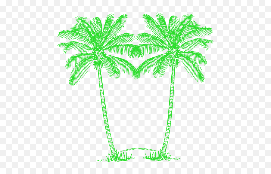 Download Hd Palm Tree Clipart Double - Green Palm Tree Png Clip Art Logo Palm Tree Emoji,Palm Tree Emoji Transparent