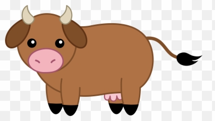 Cute Brown Cow Free Clip Art - Clipart Emoji