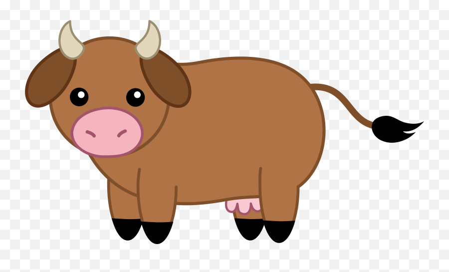 Cute Brown Cow Free Clip Art - Brown Cow Clipart Emoji,Cow Man Emoji
