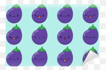 Set of vector kawaii eggplant emoticons Isolated light blue background Wall Mural u2022 Pixers We live change - Vw Brake Backing Plate Plug Emoji