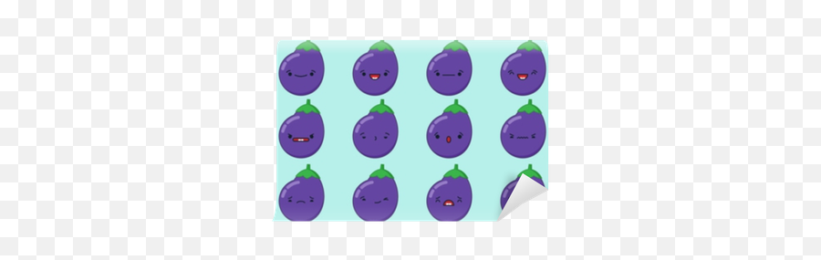 Set Of Vector Kawaii Eggplant Emoticons Isolated On Light Blue Background Wall Mural U2022 Pixers U2022 We Live To Change - Vw Brake Backing Plate Plug Emoji,Eggplant Emojis