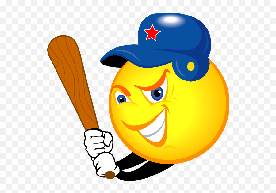 Baseball Bat - Baseball Smiley Face Emoji,Bat Emoticon