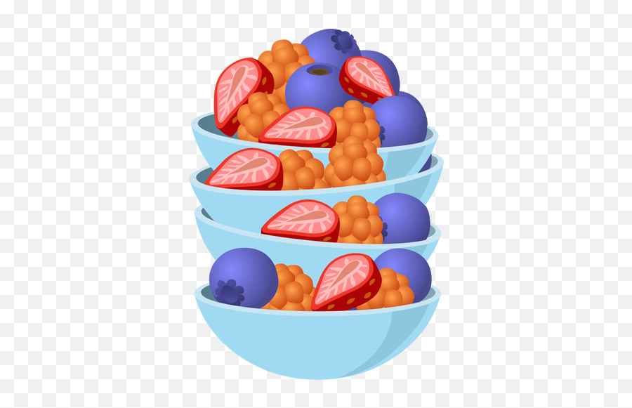 Berry Bowl - Fruit Salad Cartoon Transparent Emoji,Rice Bowl Emoji