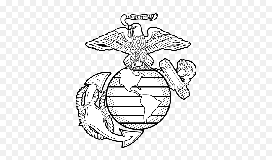 Usmc Drawing Emoji Transparent Png Marine Corps Eagle Globe And | The ...