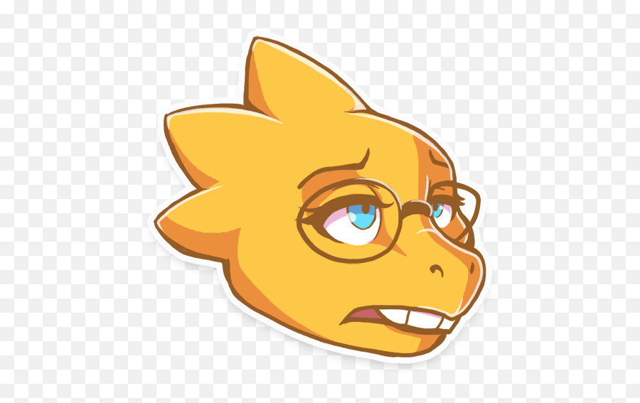 Expressions - Alphys Face Transparent Emoji,Hyena Emoji
