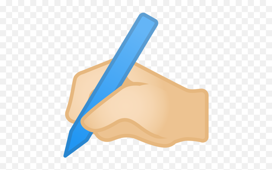 Light Skin Tone Emoji - Writing Hand Emoji,How To Write Emojis