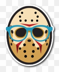 Horror Nerd Vinyl Decal Sticker - Goaltender Mask Emoji