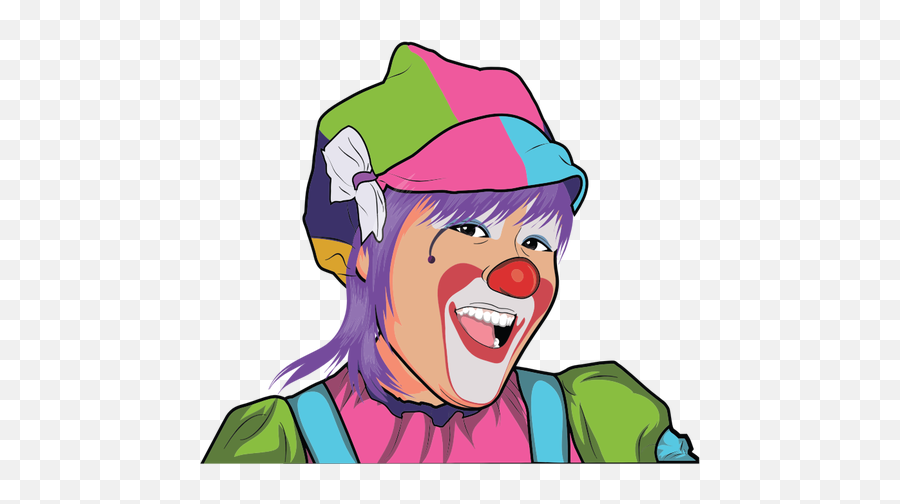Girl Clown - Cartoon Clown Vector Emoji,Evil Clown Emoji