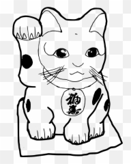 Superstition Porcelain Cat Fortune - Chinese Lucky Coloring Sheet Emoji