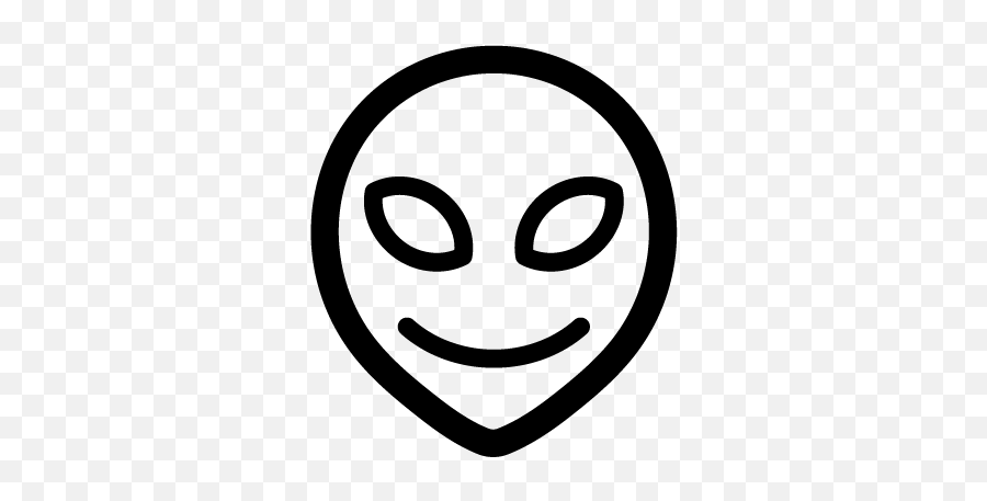 Alien Icon - Alien Black And White Transparent Emoji,Alien Emoji Png