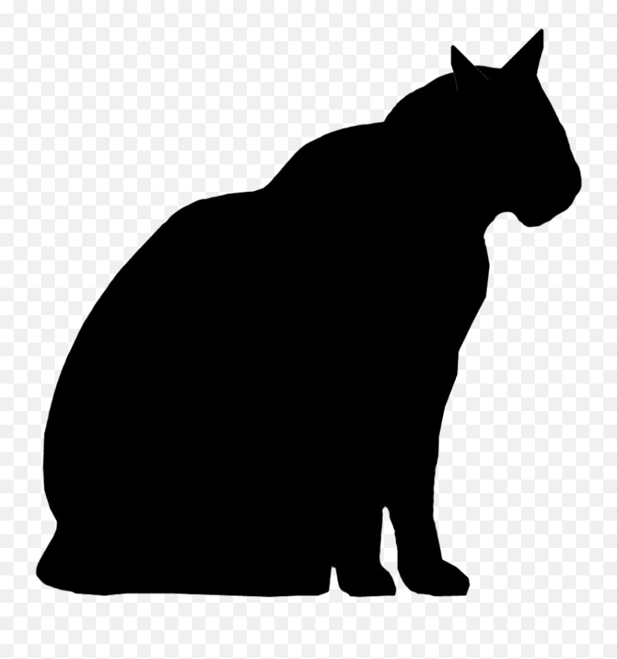 Whiskers Black Cat Silhouette Wildcat - Silhouettes Fat Cat Emoji,Cat Punch Emoji