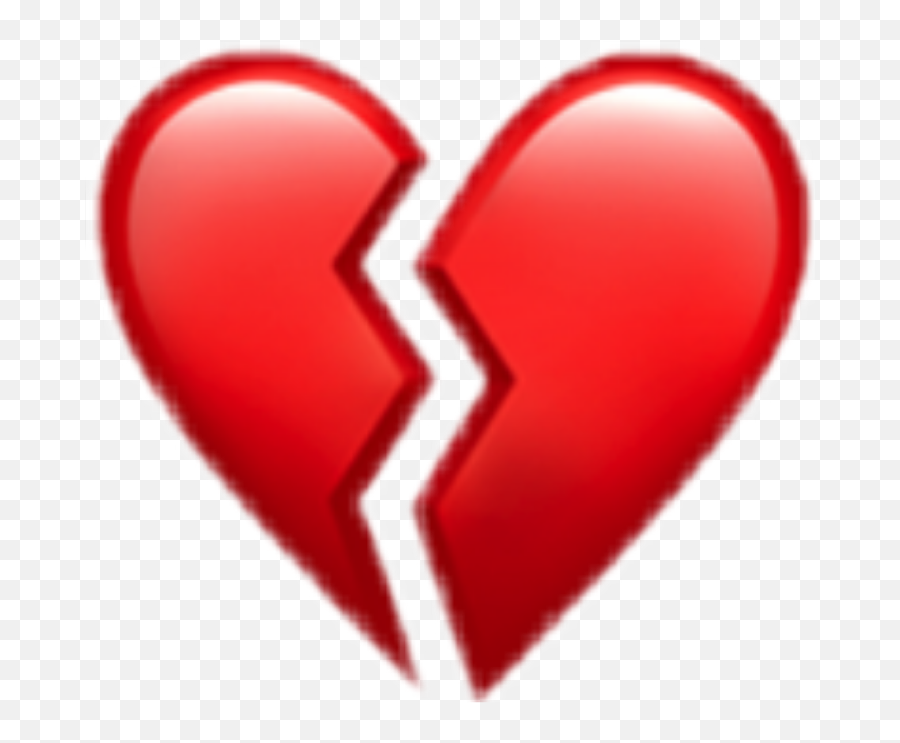 Broken Heart Love Red Emot Snapchat - Broken Heart Iphone Emoji,Heart Broken Emoticon