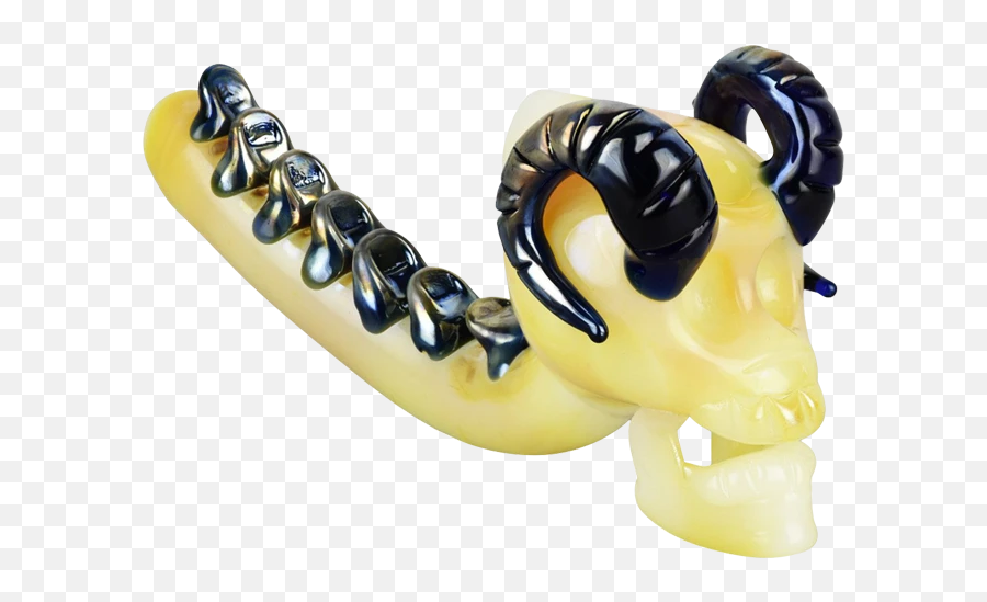Horned Skull Backbone Glass Pipe - Skull Glass Pipes Emoji,Copy Dab Emoji