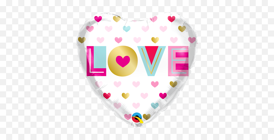 Love Metallic Hearts 18 Inch Qualatex Foil Balloon Ebay - Balloon Emoji,Oktoberfest Emojis