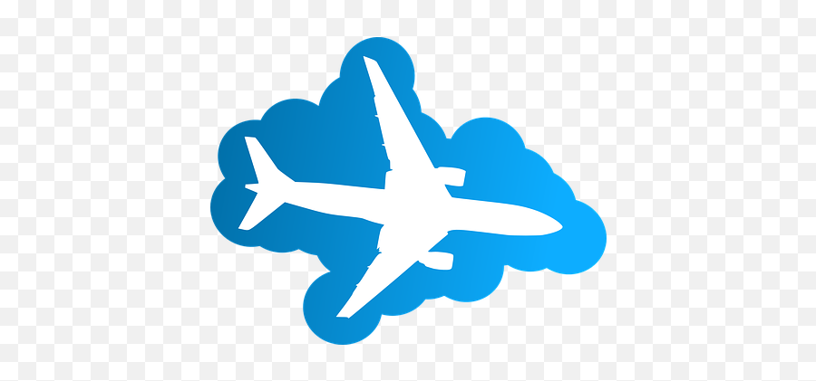 Free Plane Airplane Vectors - Airplane With Clouds Clipart Emoji,Airplane Emoticon