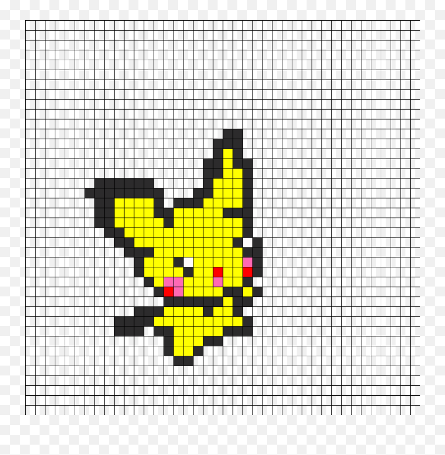 Kawaii Pikachu Fusebead Perler Bead - Bead Emoji,Pikachu Emoticon
