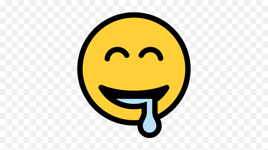 Justemoji - Contrast Smiley,Mouth Drooling Emoji