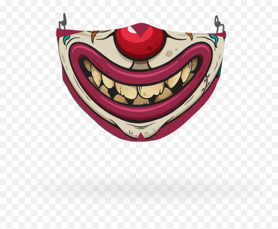 Joker Clown Pattern Face Covering Print - Sonrisa De Payaso Diabólico Emoji,Joker Emoticon