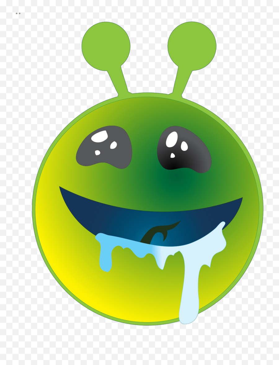Smiley Green Alien Drooling No Shadow Svg Vector Smiley - Happy Emoji,Drooling Emoticon