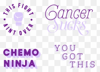 Cancer Purple Ribbon Quotes Sayings - Dot Emoji