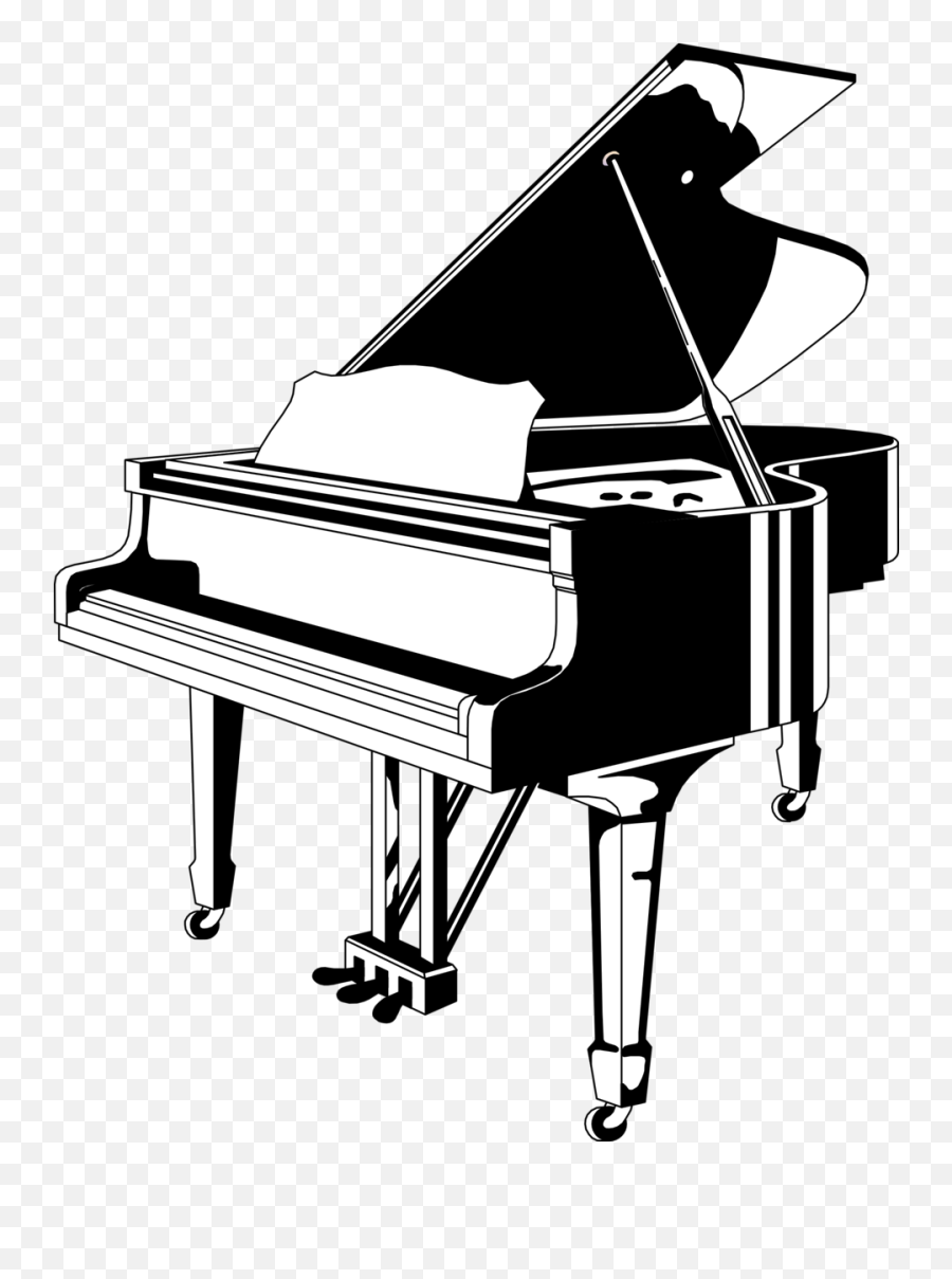Clip Art Image - Piano Black And White Emoji,Black And White Emoji Keyboard