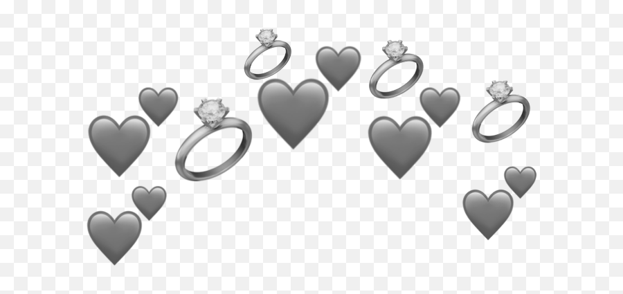 Heartcrown Crown Emoji Emojis Iphone - Gray Heart Crown Aesthetic,Where Is The Crown Emoji On Iphone