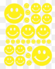Yellow Smiley Face Wall Decals - Transparent Pink Smiley Face Emoji,Fleur De Lis Emoticon