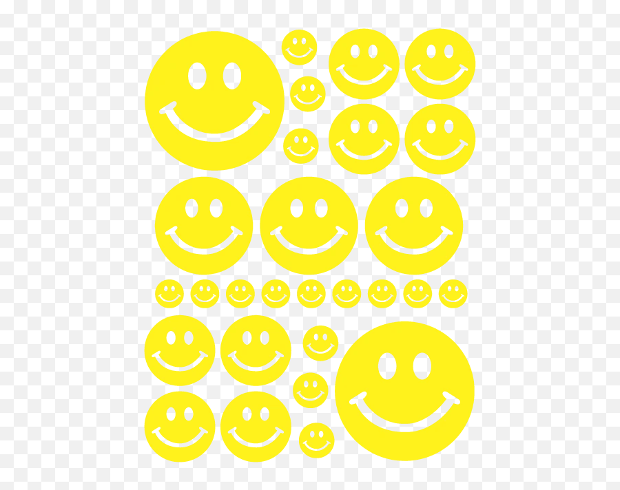 Yellow Smiley Face Wall Decals - Transparent Pink Smiley Face Emoji,Fleur De Lis Emoticon