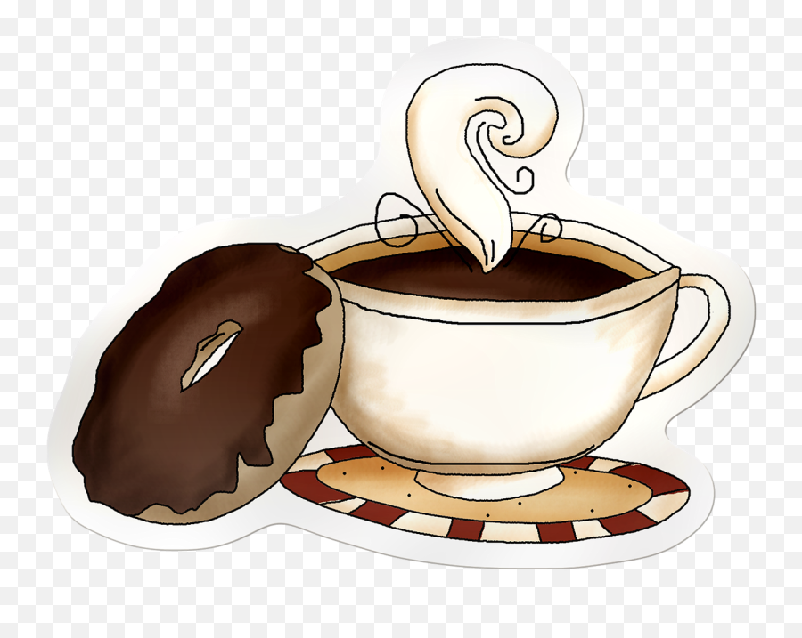 Clipart Coffee Bagels Clipart Coffee Bagels Transparent - Coffee And Donut Png Emoji,Coffe Emoji