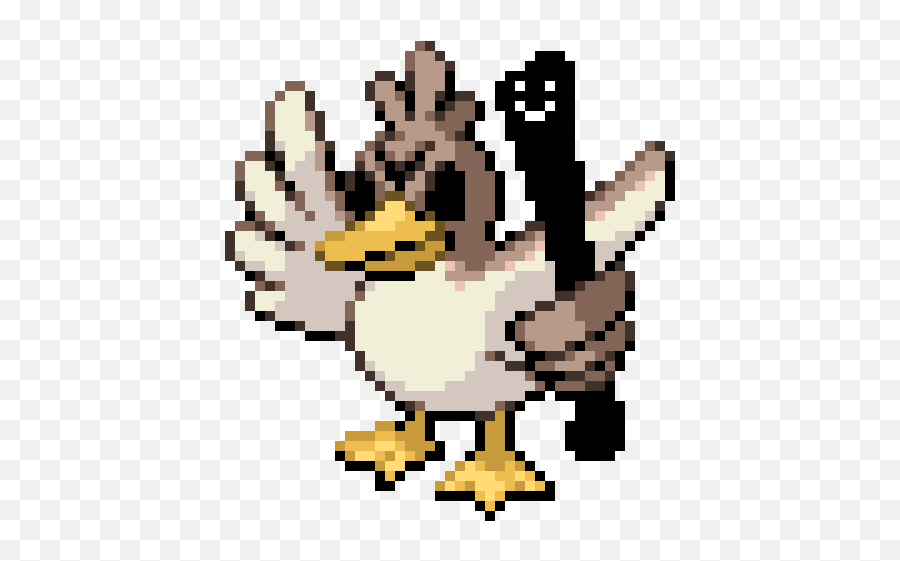 Farfetchu0027d - Pokemon Farfetch D Pixel Art Hd Png Download Pokemon Farfetch D Pixel Art Emoji,Pikachu Emoji Text