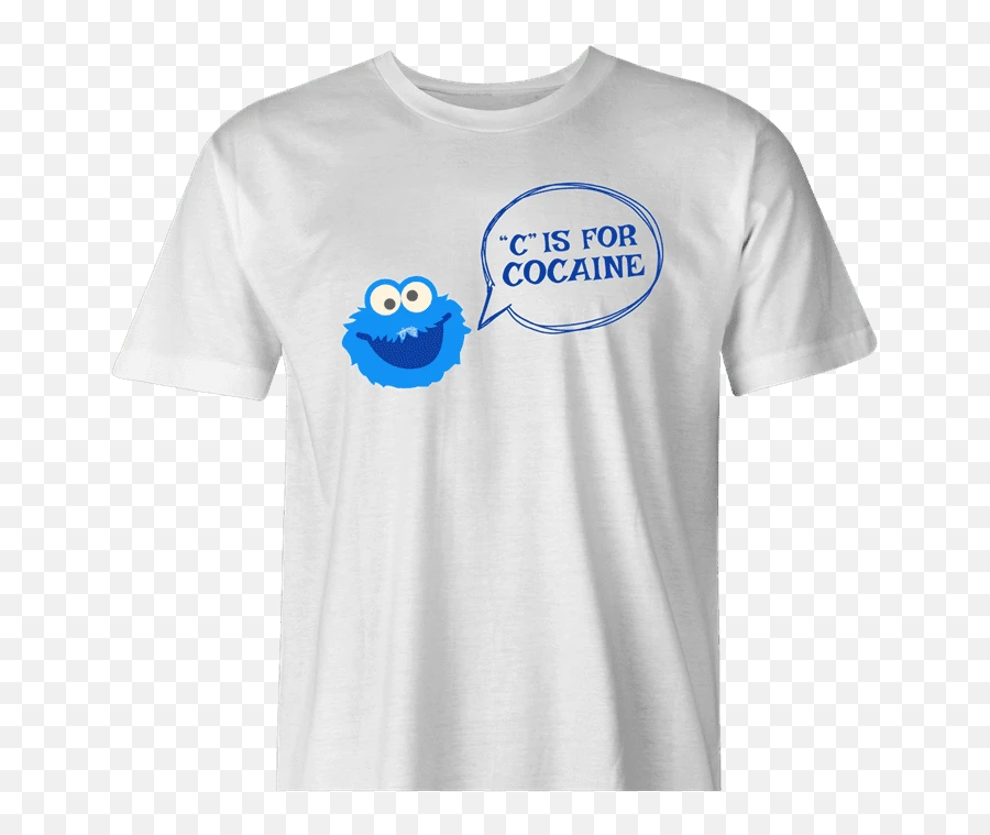 C Is For Cocaine - Budweiser Funny T Shirt Emoji,Cookie Monster Emoticon