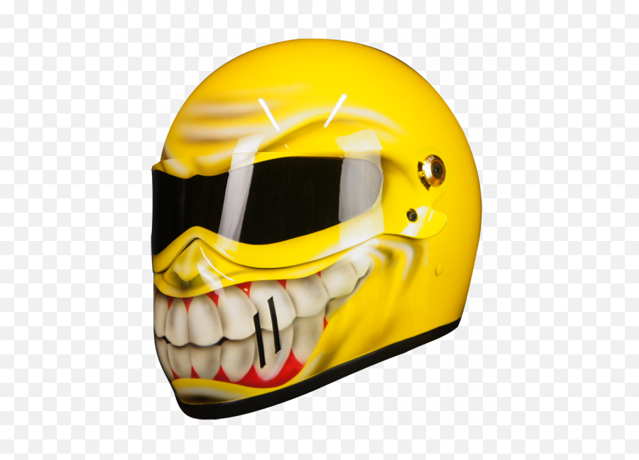 Custom Designed Grinster Smiley Helmet - Ruroc Hlemet Emoji,Emoticon Helmet