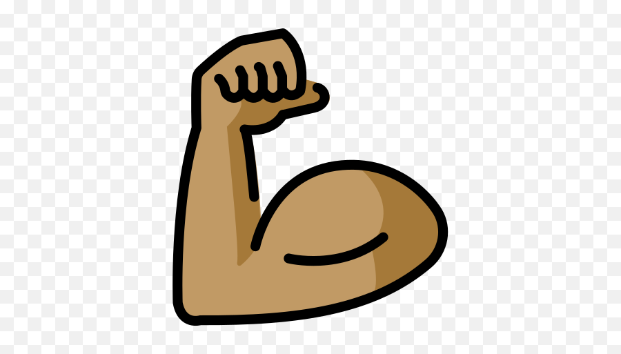 Flexed Biceps Medium Skin Tone Emoji - Byceps Emojy,Strength Emoji